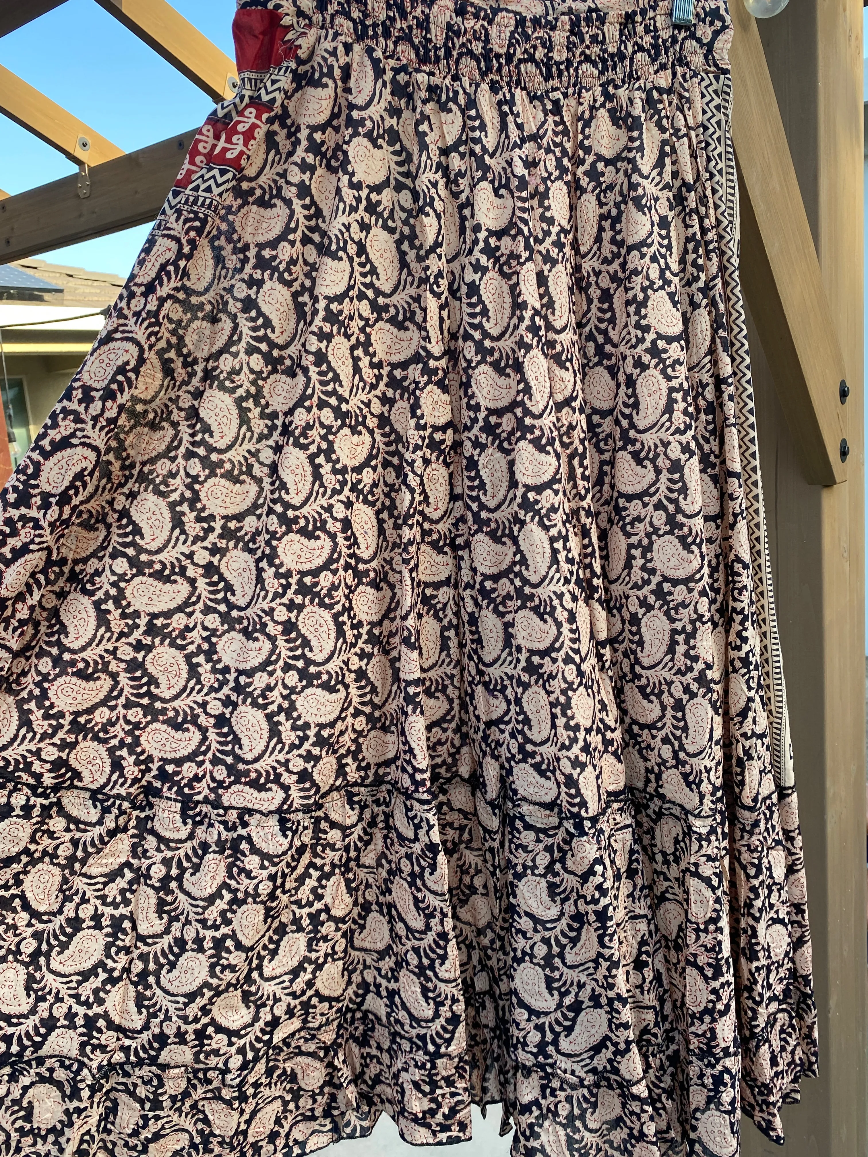 Boho Maxi Skirt with Print - Women's