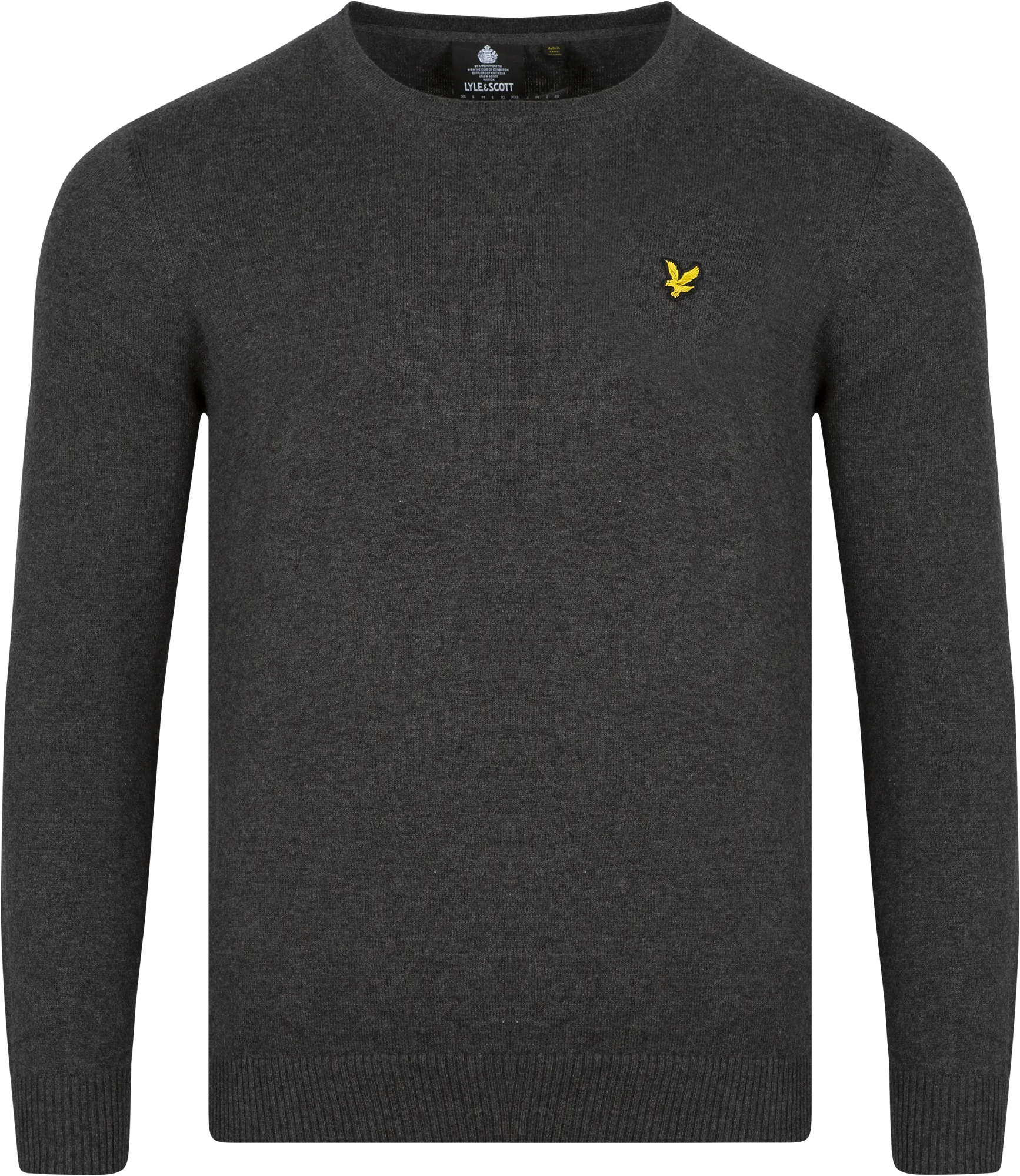 Cotton Merino Crew Jumper - Charcoal Marl