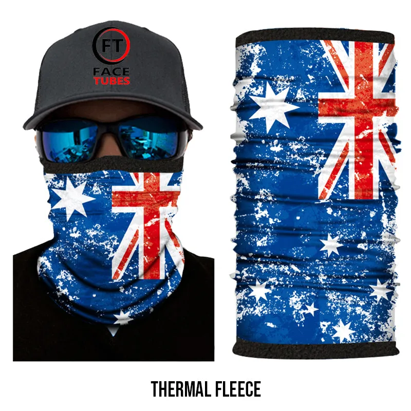 Fleece Australian Flag Face Tubes