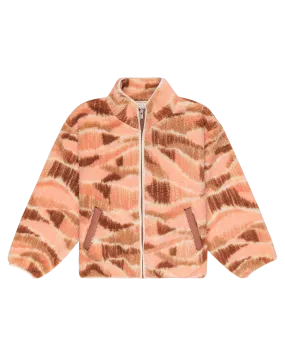 Girls Like Electricity Zip Fleece Jacket in Candlelight Peach