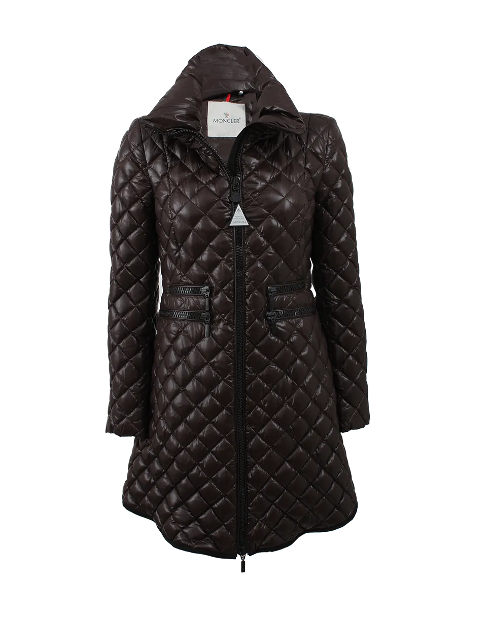 Grandval Fitted Zip Front Short Coat