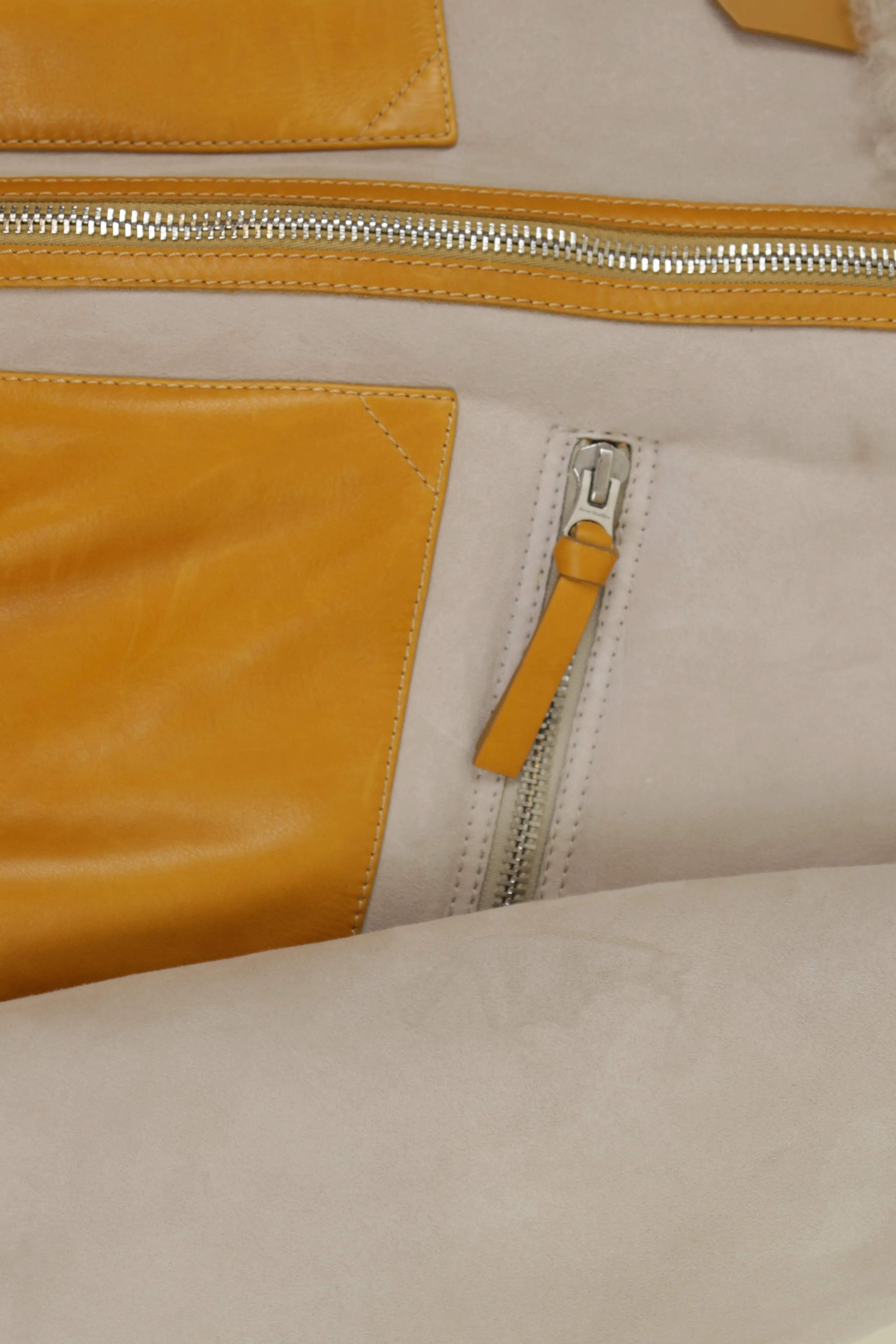 Grey & Yellow Shearling Lore Jacket