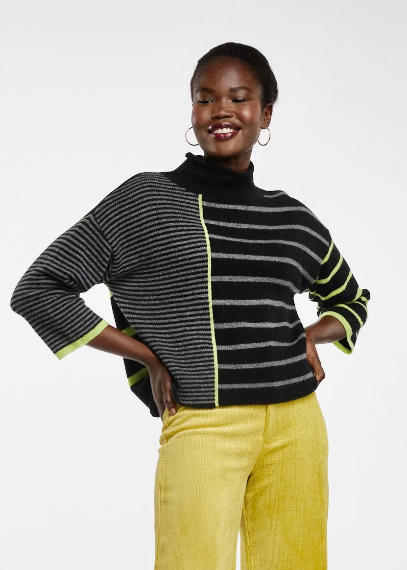 LD & CO Alternate Stripe Jumper | Black LC5157