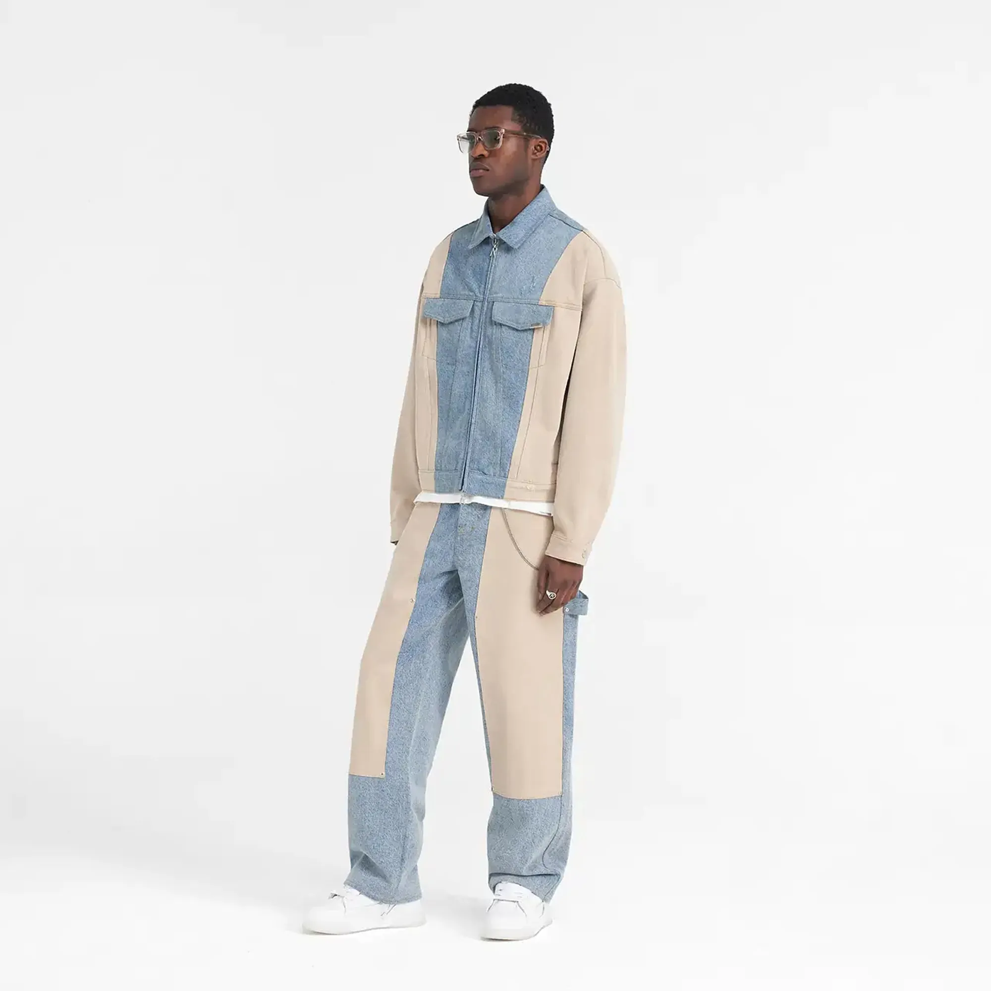 REPRESENT | R3C-V2 COLOUR BLOCK CARPENTER DENIM { BLUE