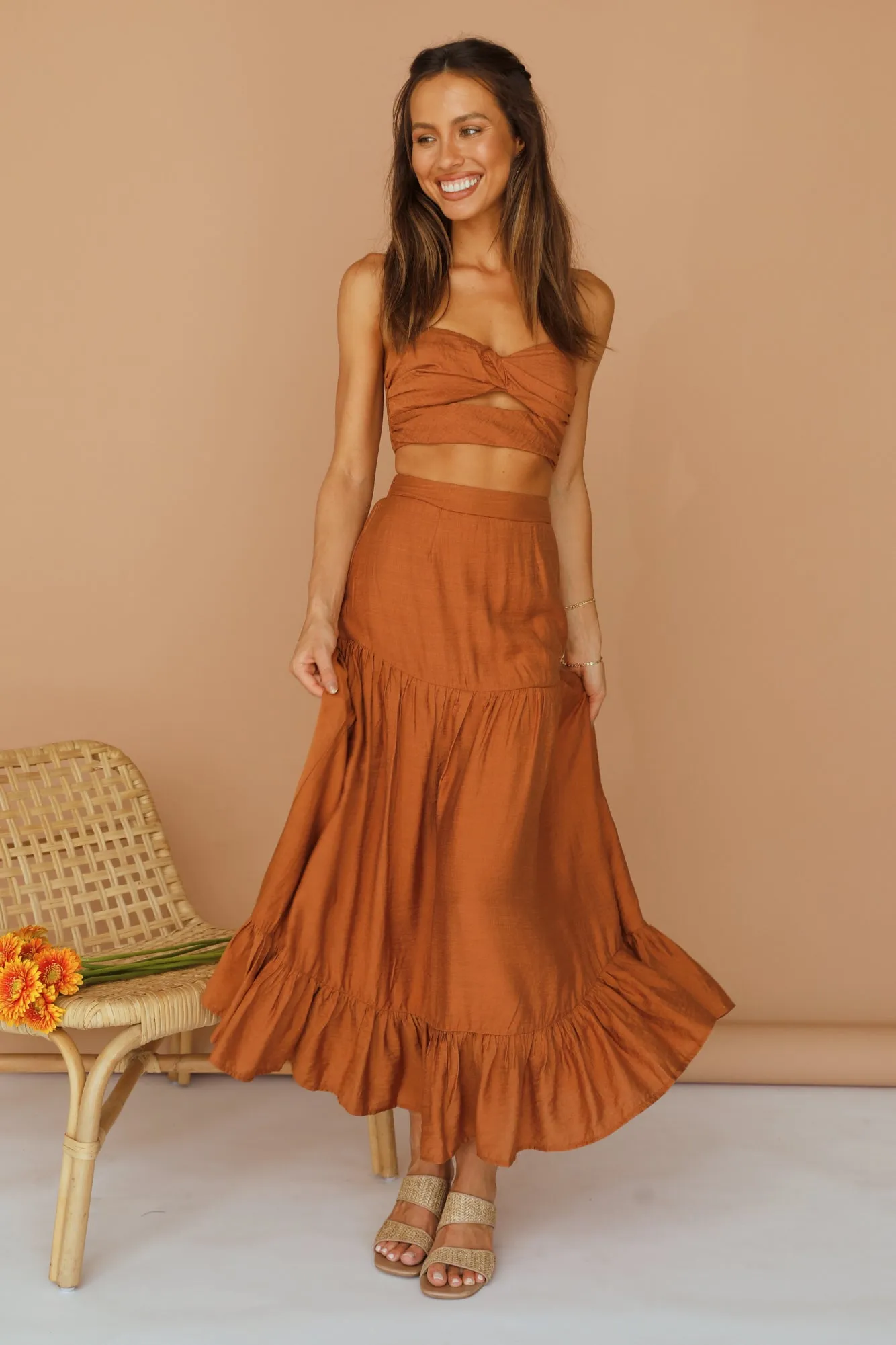 Roux Maxi Skirt Tan