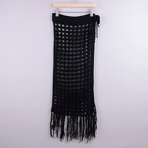 Sheer Beach Maxi Knit Skirt