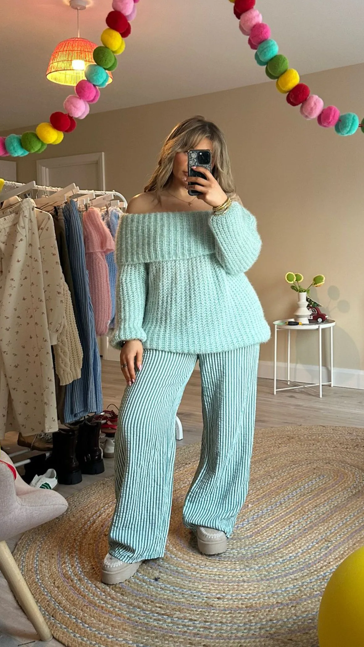 Super Soft Bardot Jumper - Mint Green