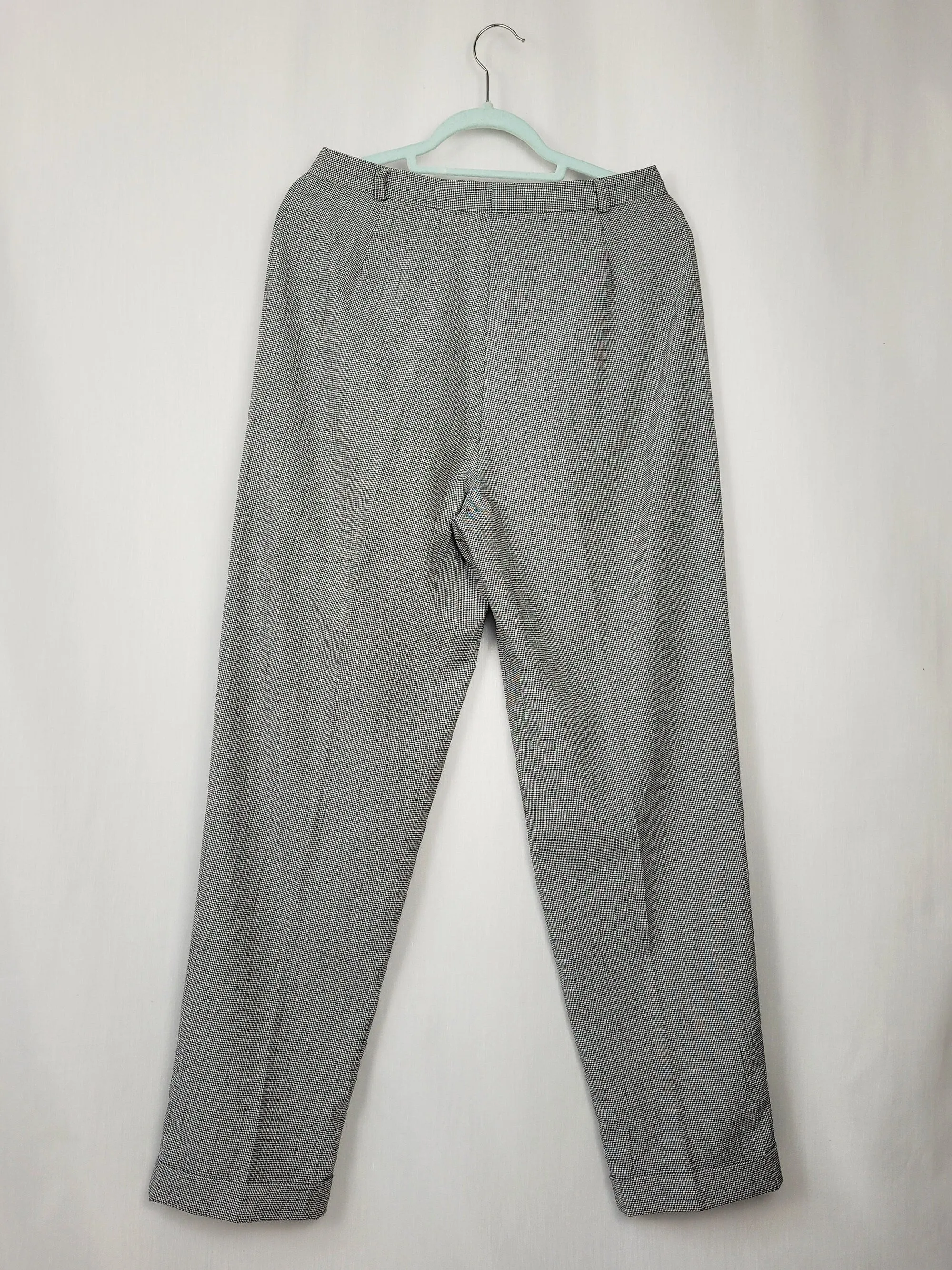 Vintage 90s monochrome dogtooth high waist smart pants